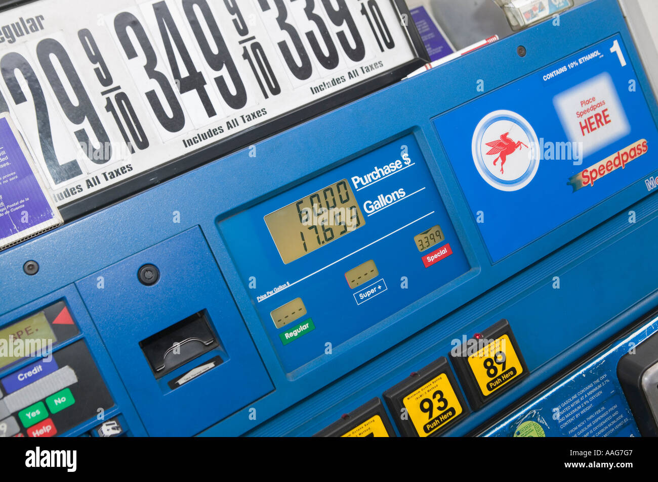 Filling up the car at a gas station in Harlem New York City USA April ...