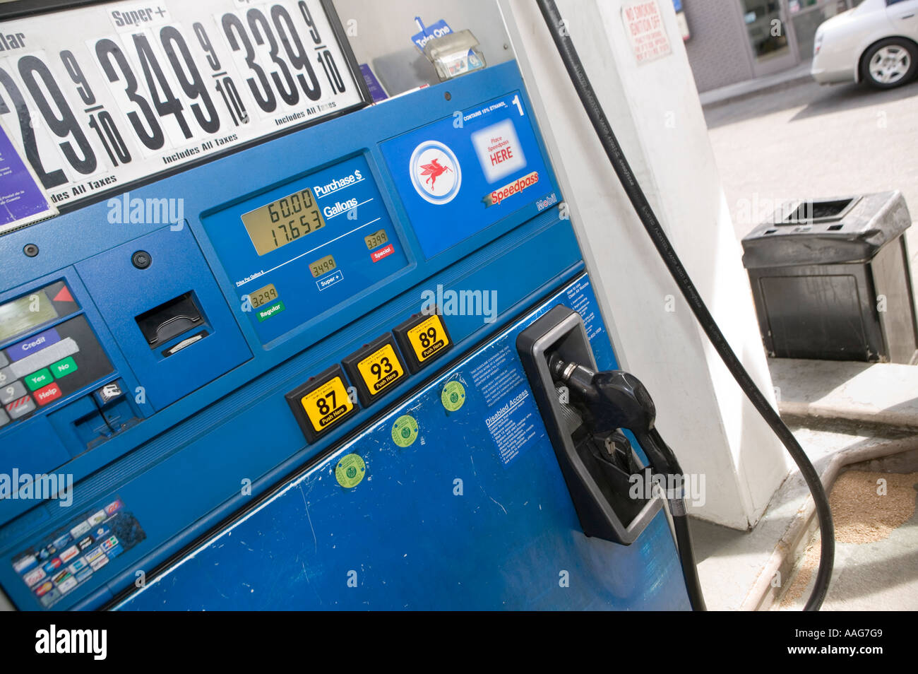 Filling up the car at a gas station in Harlem New York City USA April ...