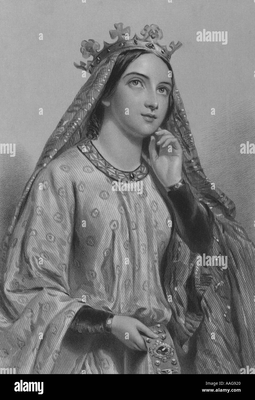 Berengaria of Navarre consort of Richard the 1st 19th century engraving Stock Photo