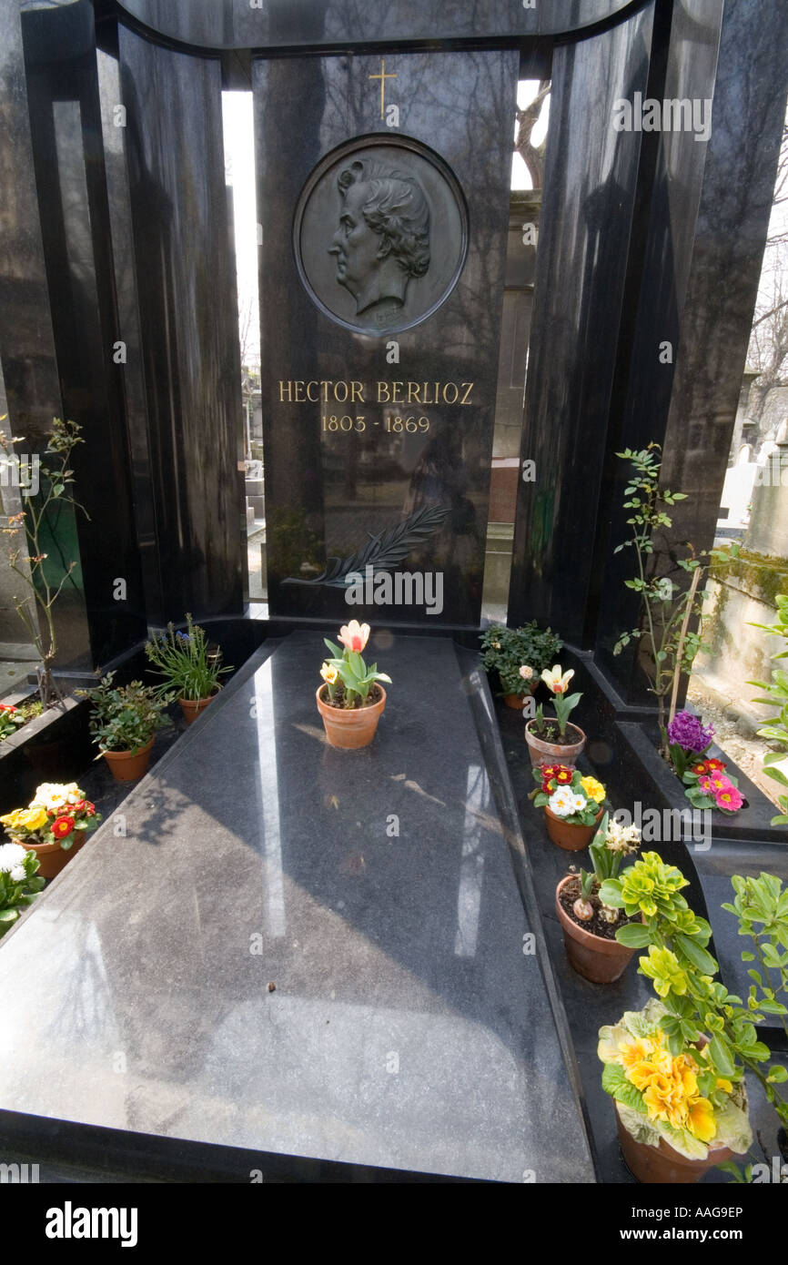 Hector Berlioz tomb Cimetiere de Montmartre Paris France Stock Photo