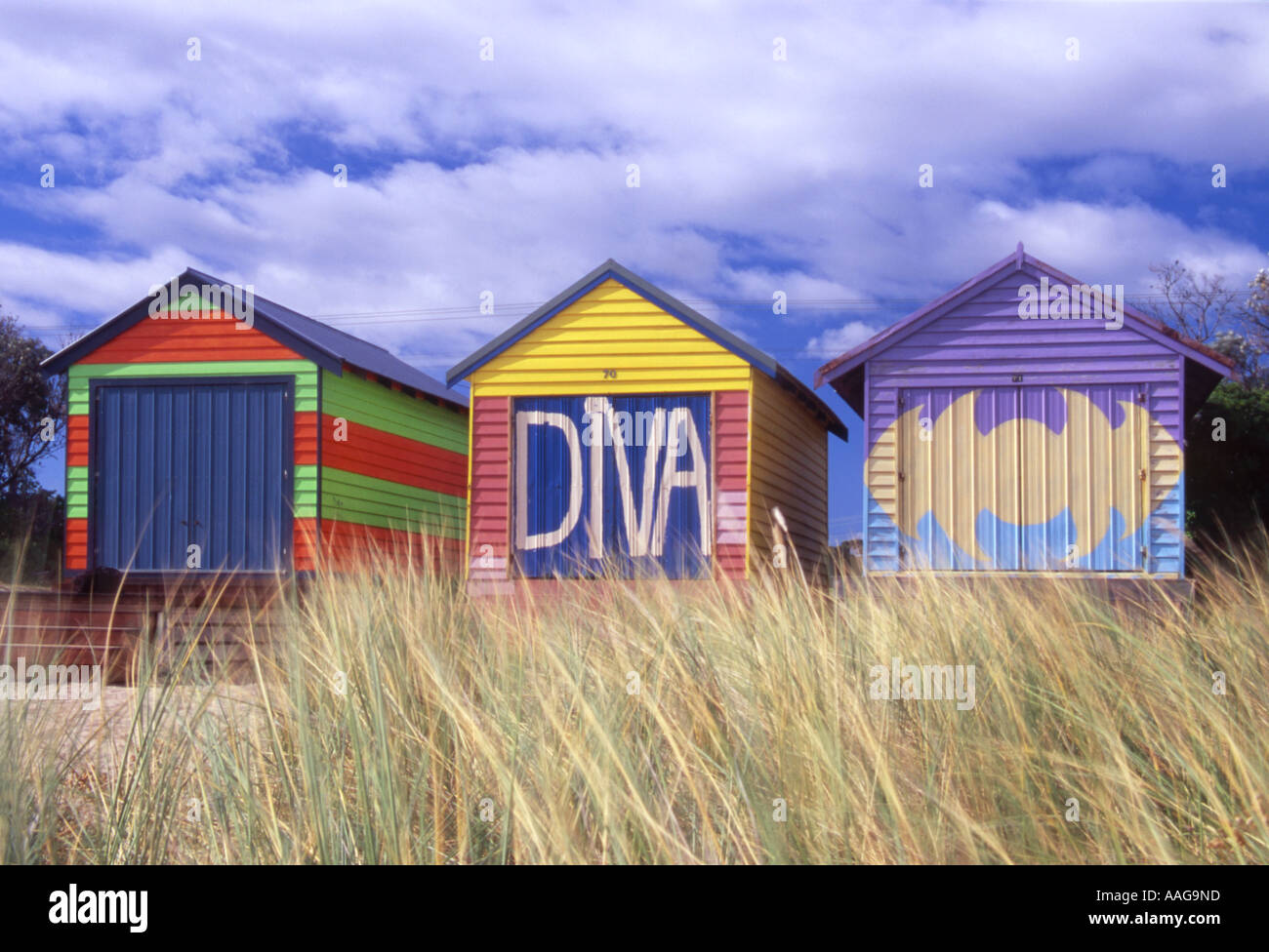 Beach Huts at Dromana Mornington Peninsula Victoria Australia Stock Photo