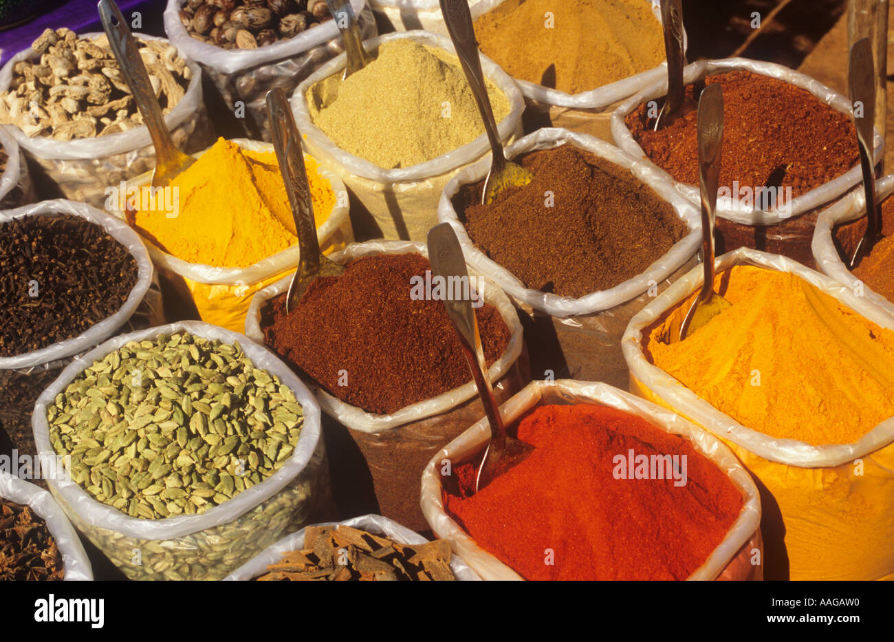 Spices Anjuna Flea Market Goa India Stock Photo