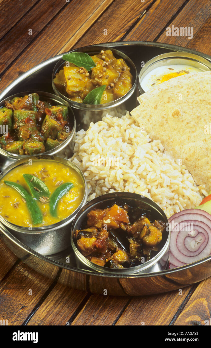 Thali vegetarian meal India Stock Photo - Alamy