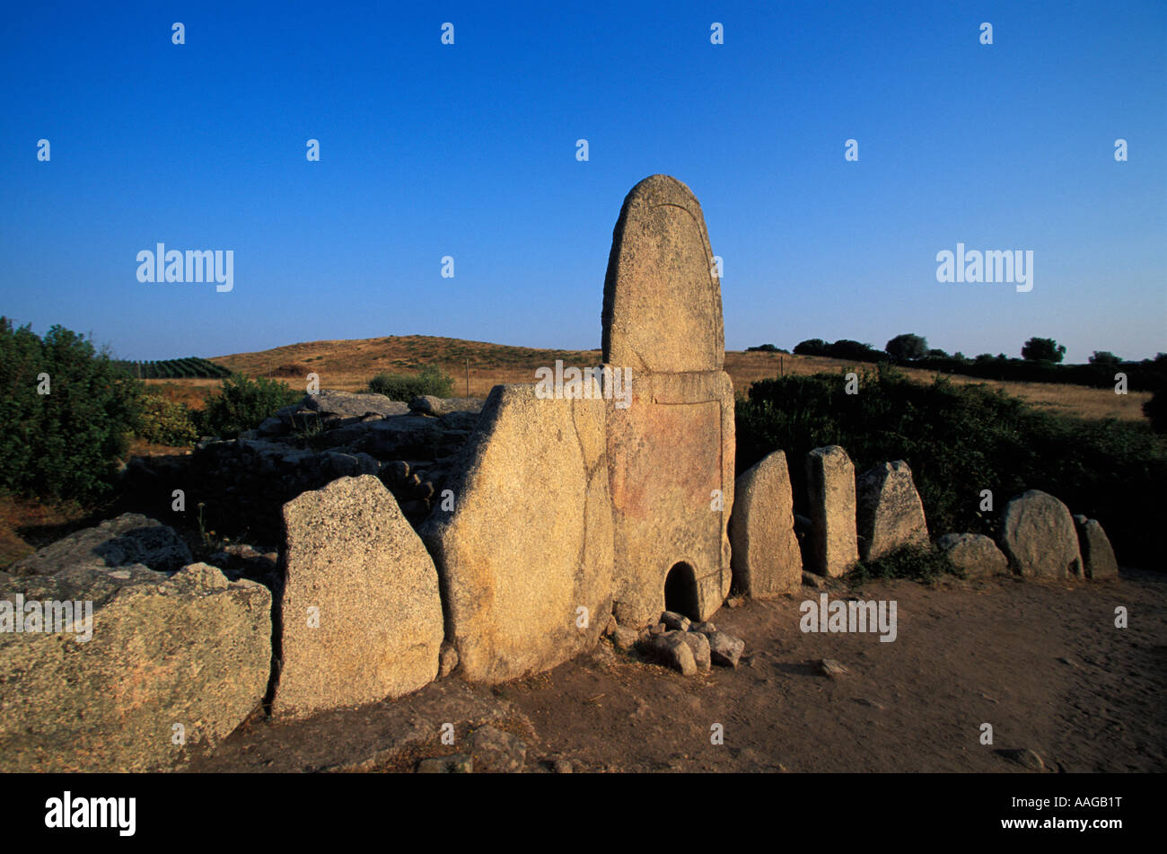 Coddu Vecchiu giant s tomb Arzachena Sardinia Italy Stock Photo Alamy