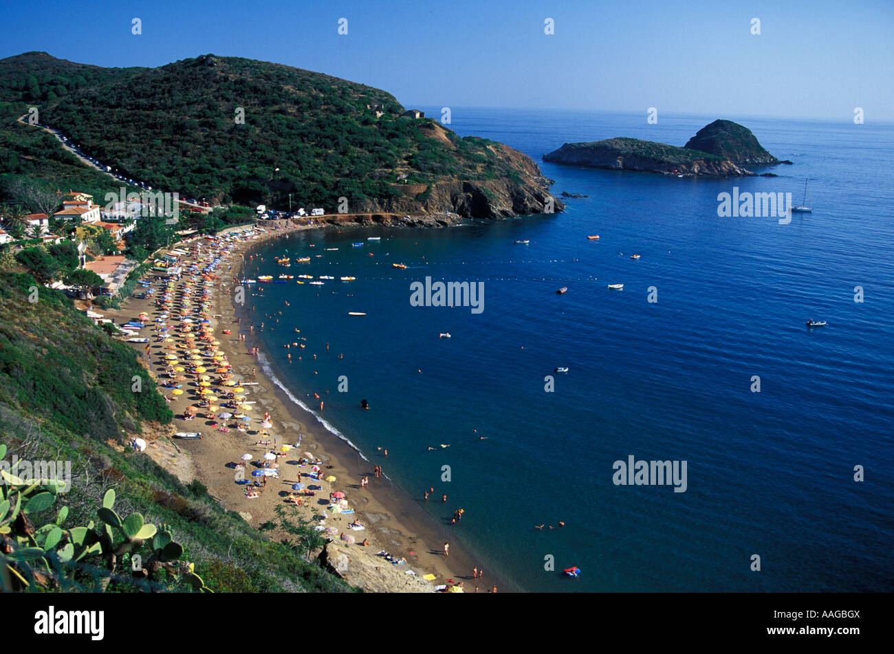 View Over Beach Spiaggia L Innamorata Calamita Elba Tuscany