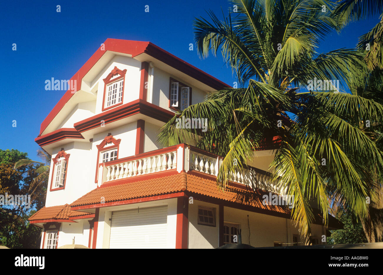 Modern holiday villa Colva Goa India Stock Photo