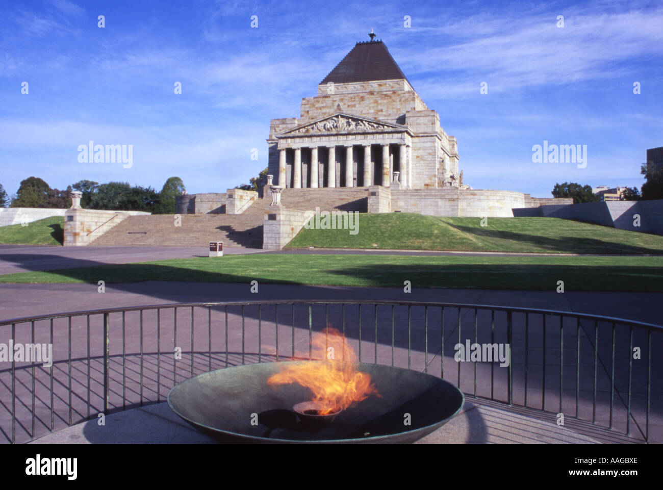 Everlasting Flame at the Shrine of Rememberance Melbourne Victoria Australia Stock Photo