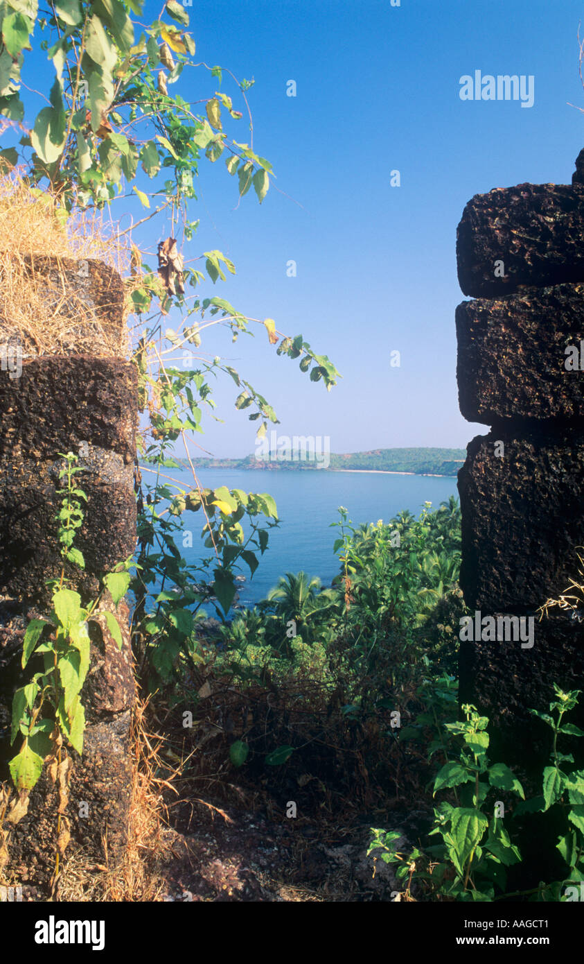 Cabo de Rama Fort View north from battlements Goa India Stock Photo