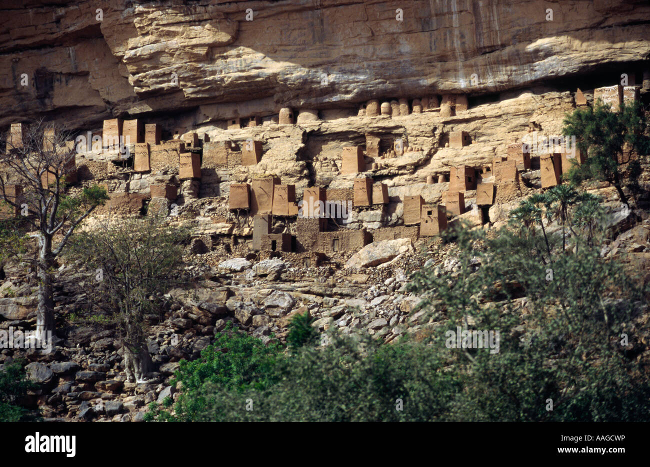 Adobe architecture - Teli, Pays Dogon, MALI Stock Photo