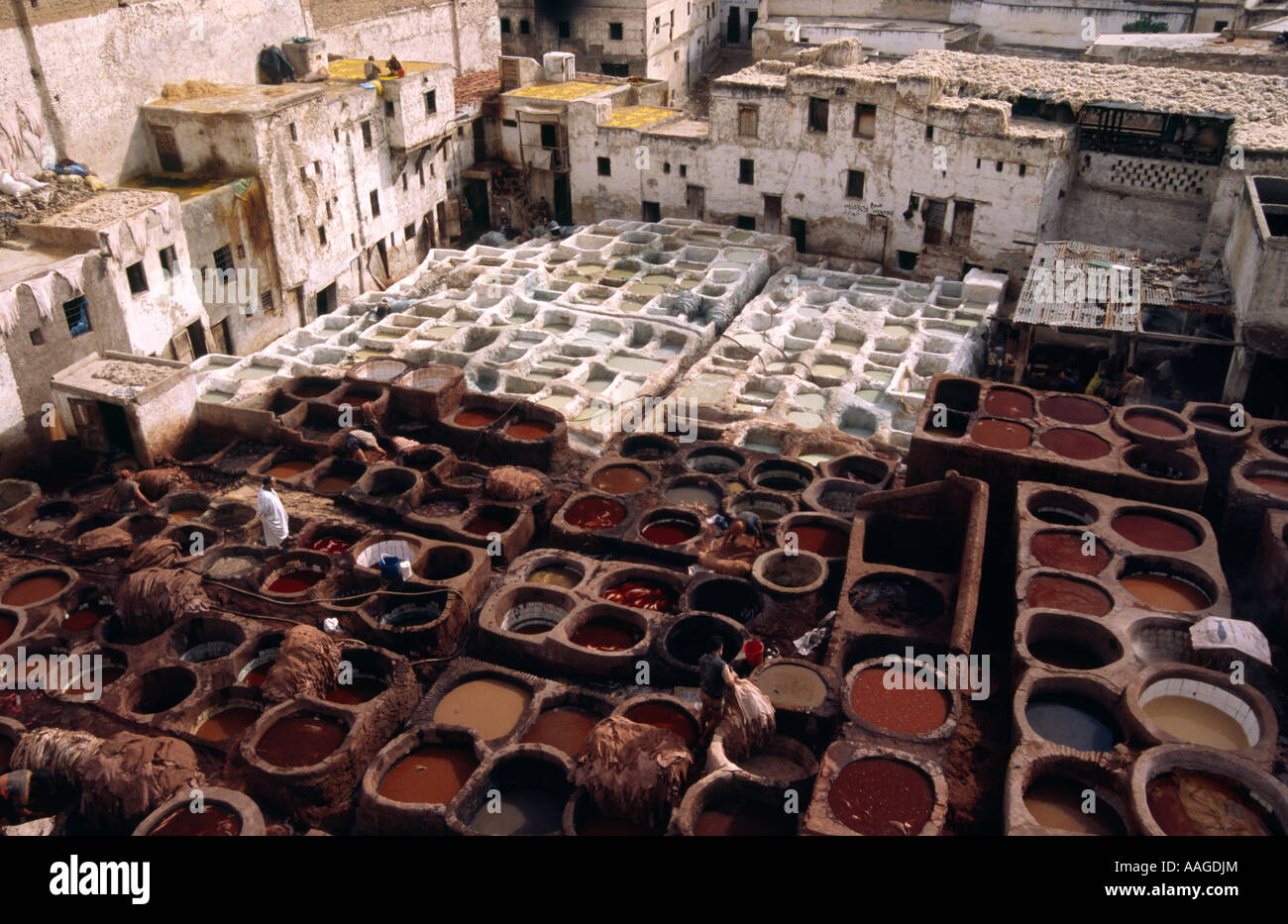Tanneries - Fez, MOROCCO Stock Photo