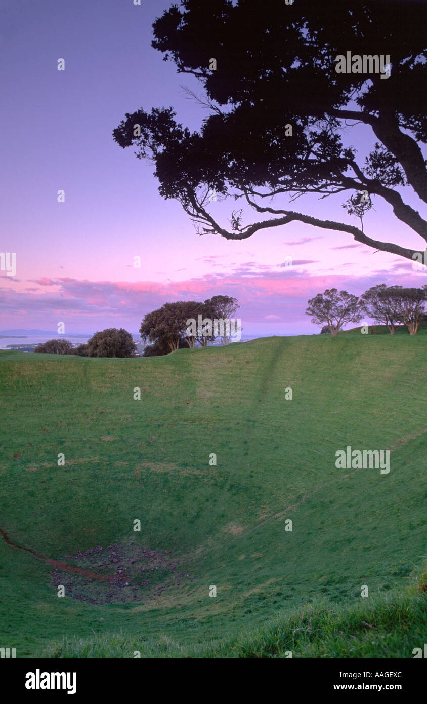 Mt Eden at Dawn Auckland North Island New Zealand Stock Photo