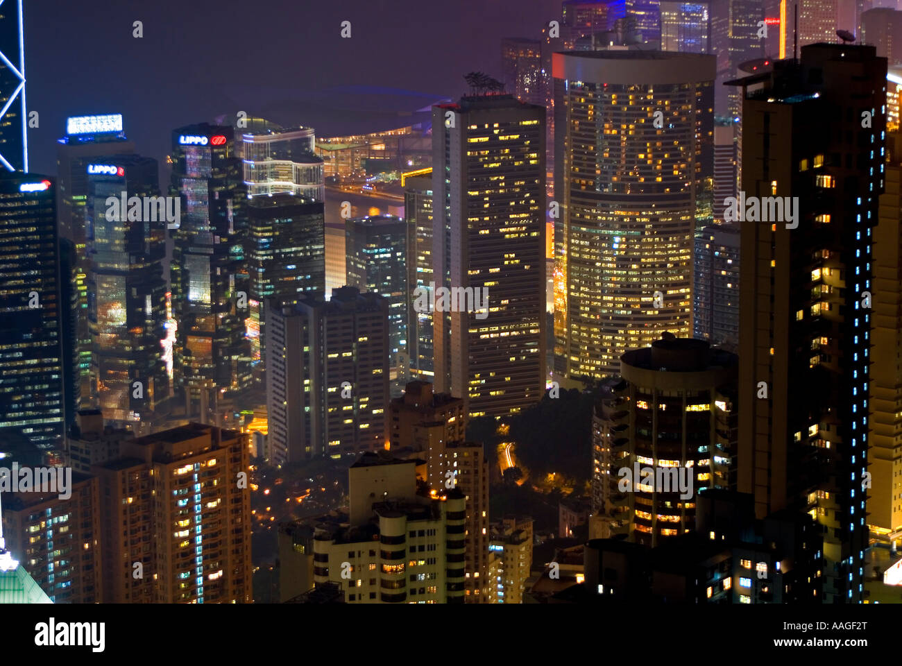 View from Victoria Peak of Central Hong Kong China East Asia Stock ...
