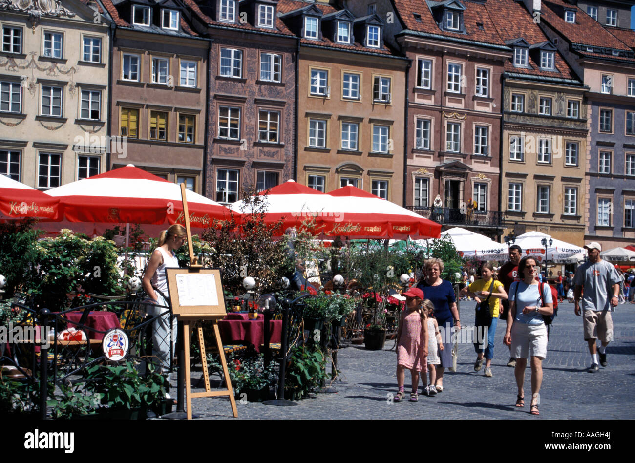 Restaurants at Old Town Market Castle Sice Warsaw Masovian Poland Stock Photo