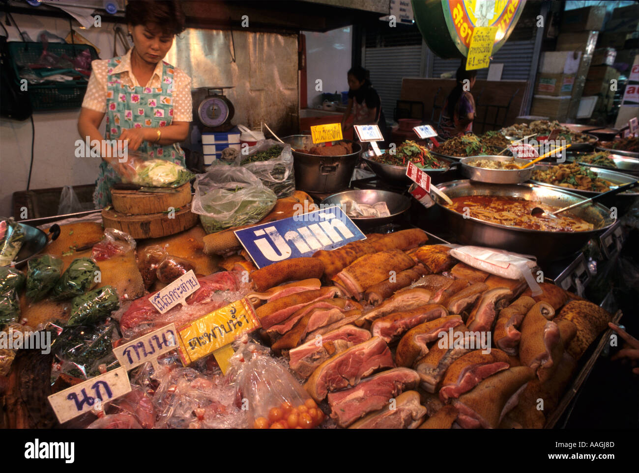 Thailand Bangkok Butcher's stall at Chatuchak market Stock Photo Alamy