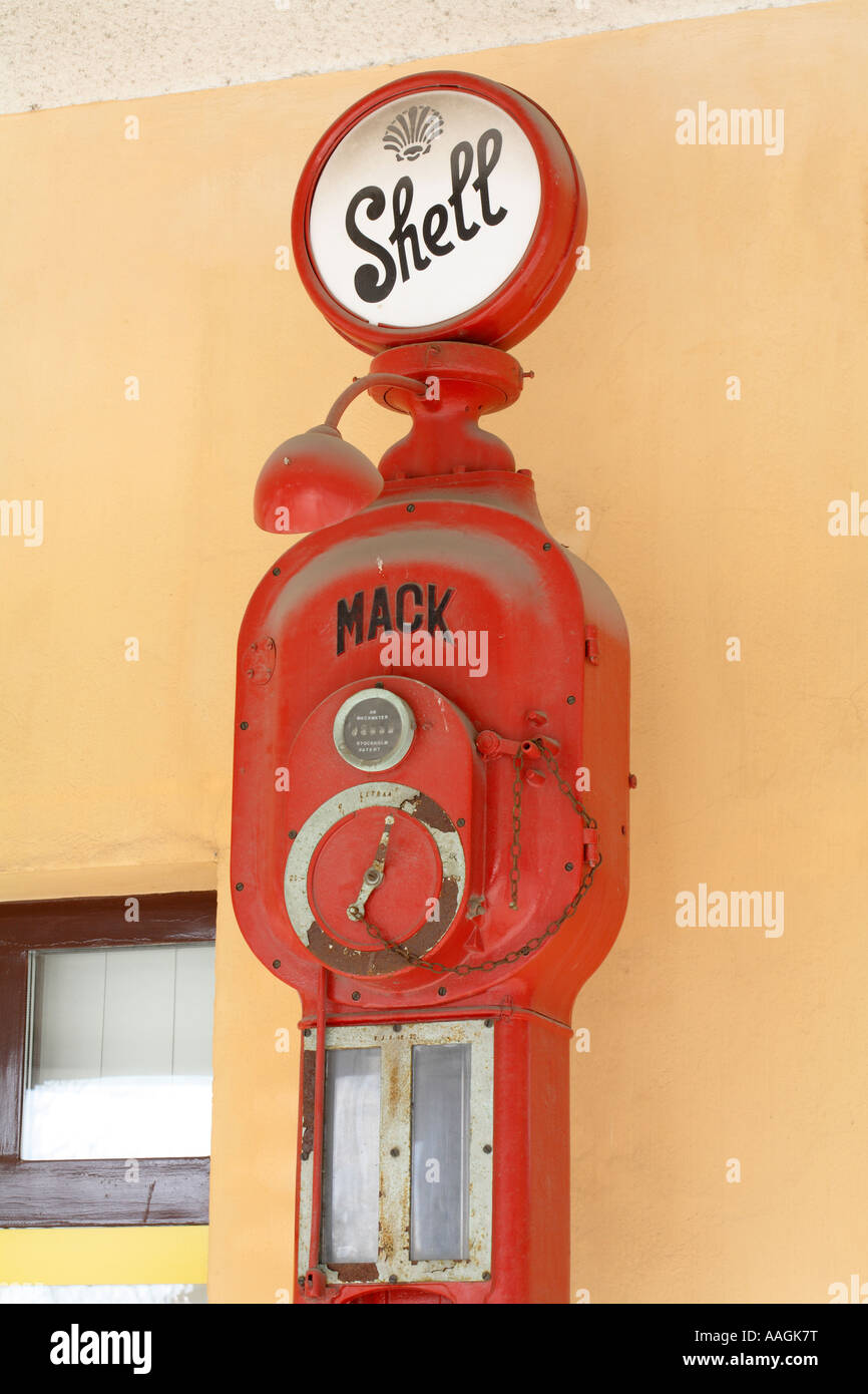 Swedish made old gas pump Stock Photo Alamy