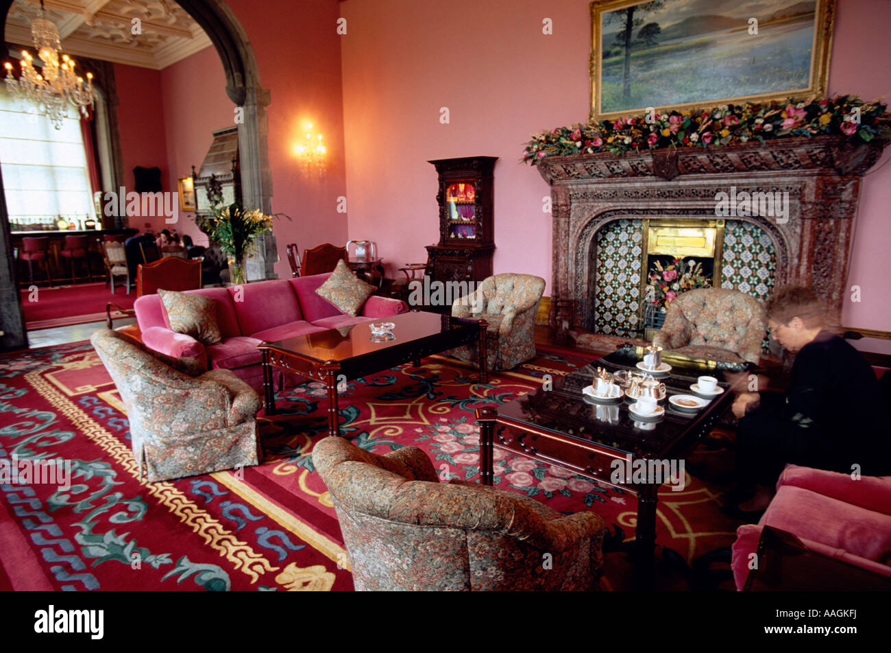 Interior view of the salon of the Adare Manor Hotel Ardare County