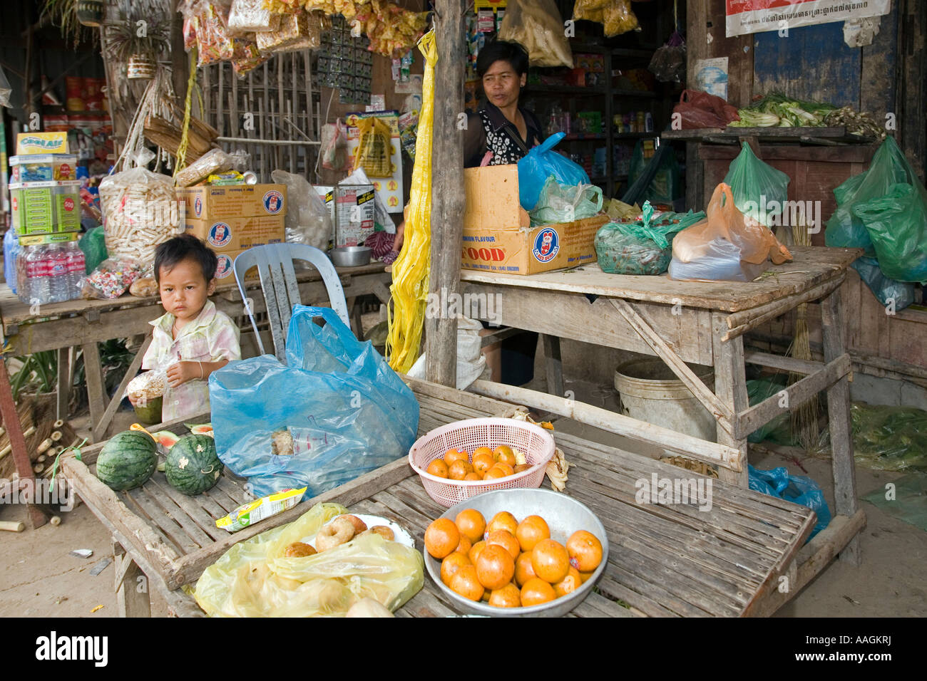 Village shop and house near Phnom Penh Cambodia Stock Photo Alamy