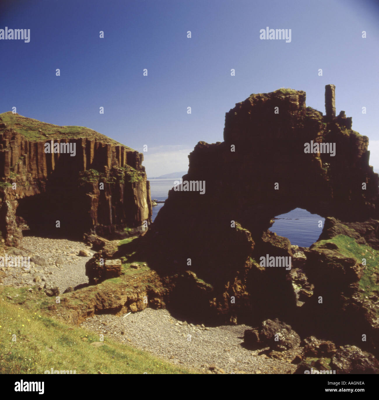 Scotland Island of Mull the Carsaig Arches 2 Stock Photo