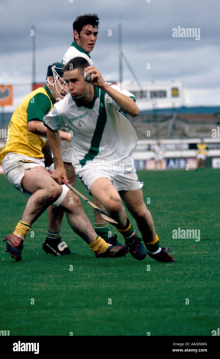 Players at Hurling match Kilkenny County Kilkenny Ireland Stock Photo