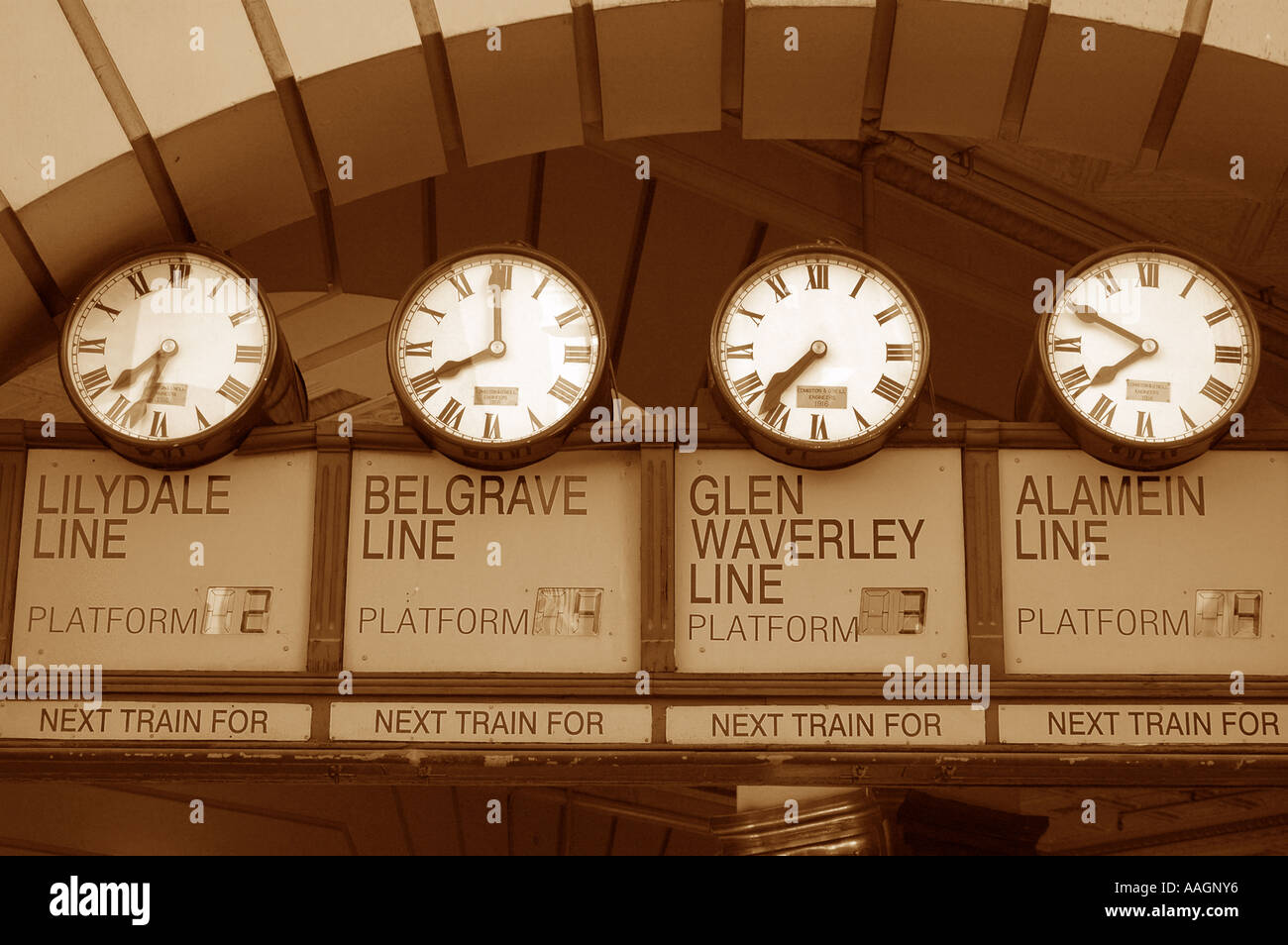 Flinders Street Station Clocks, Melbourne Australia Stock Photo Alamy