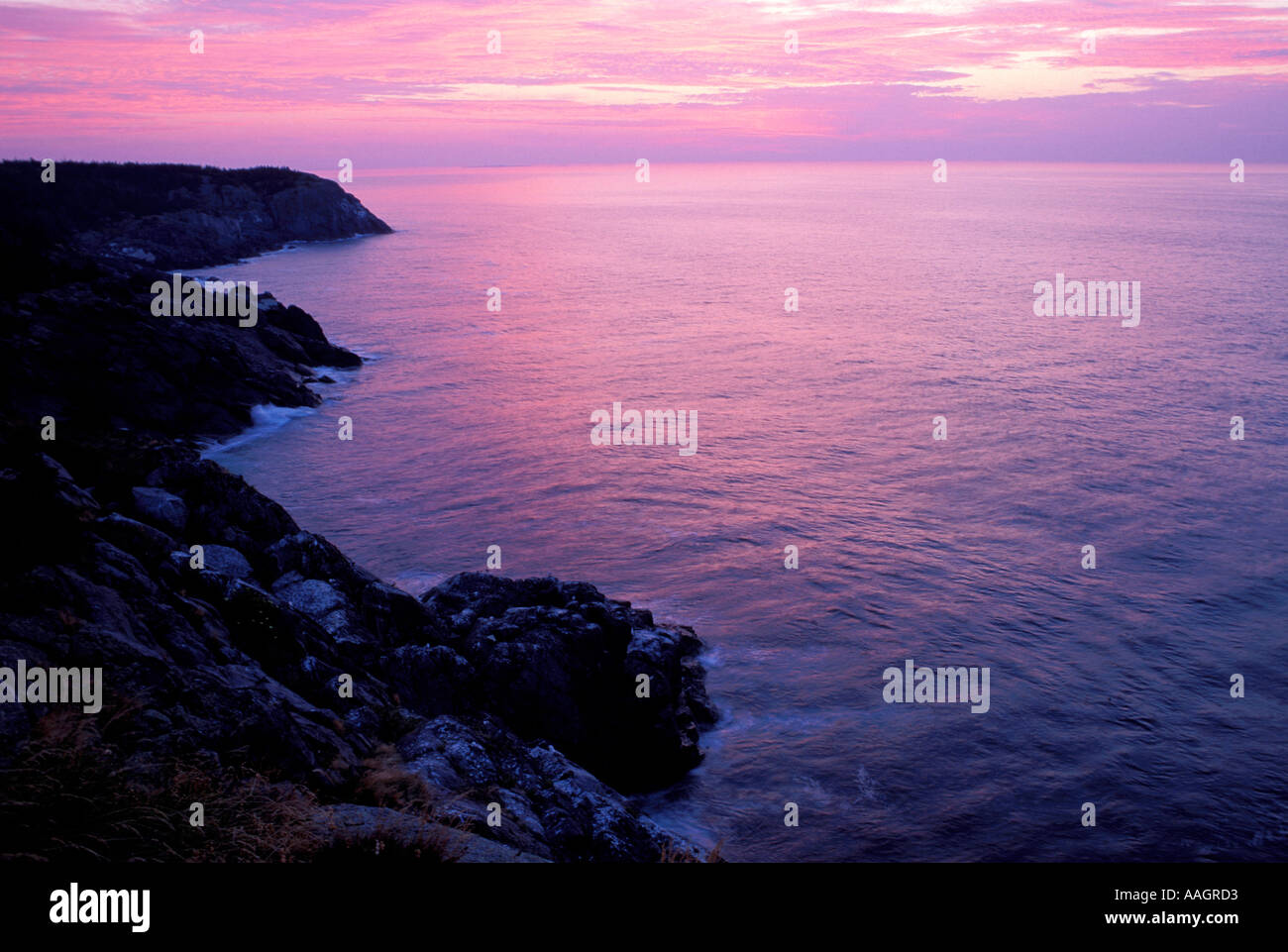 Monhegan Island ME The cliffs at sunrise Stock Photo Alamy