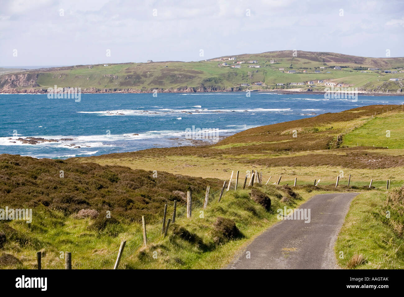 Ireland Donegal Inishowen Malin Head Port Ronan village houses on