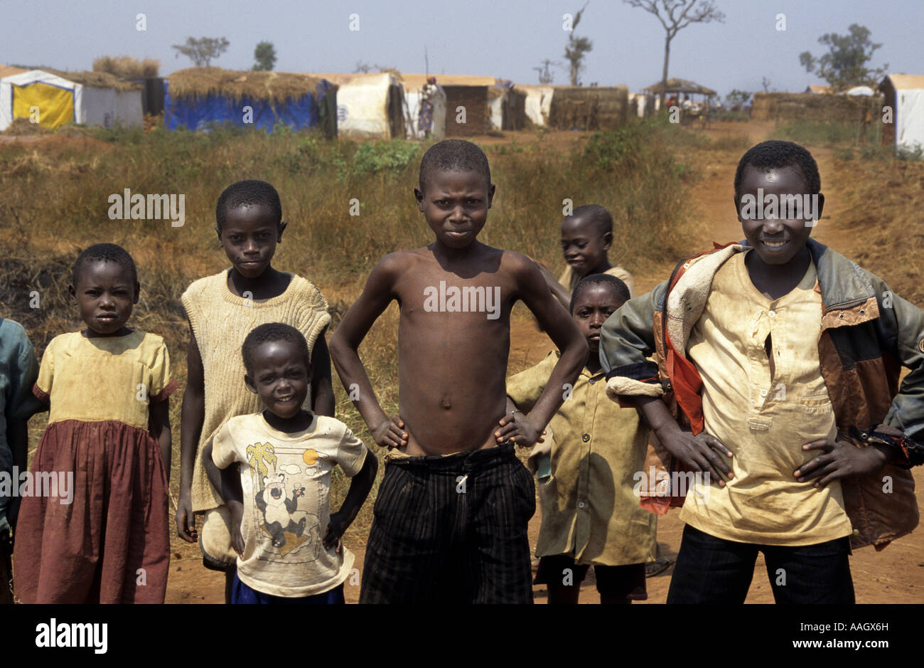 Refugee children Stock Photo