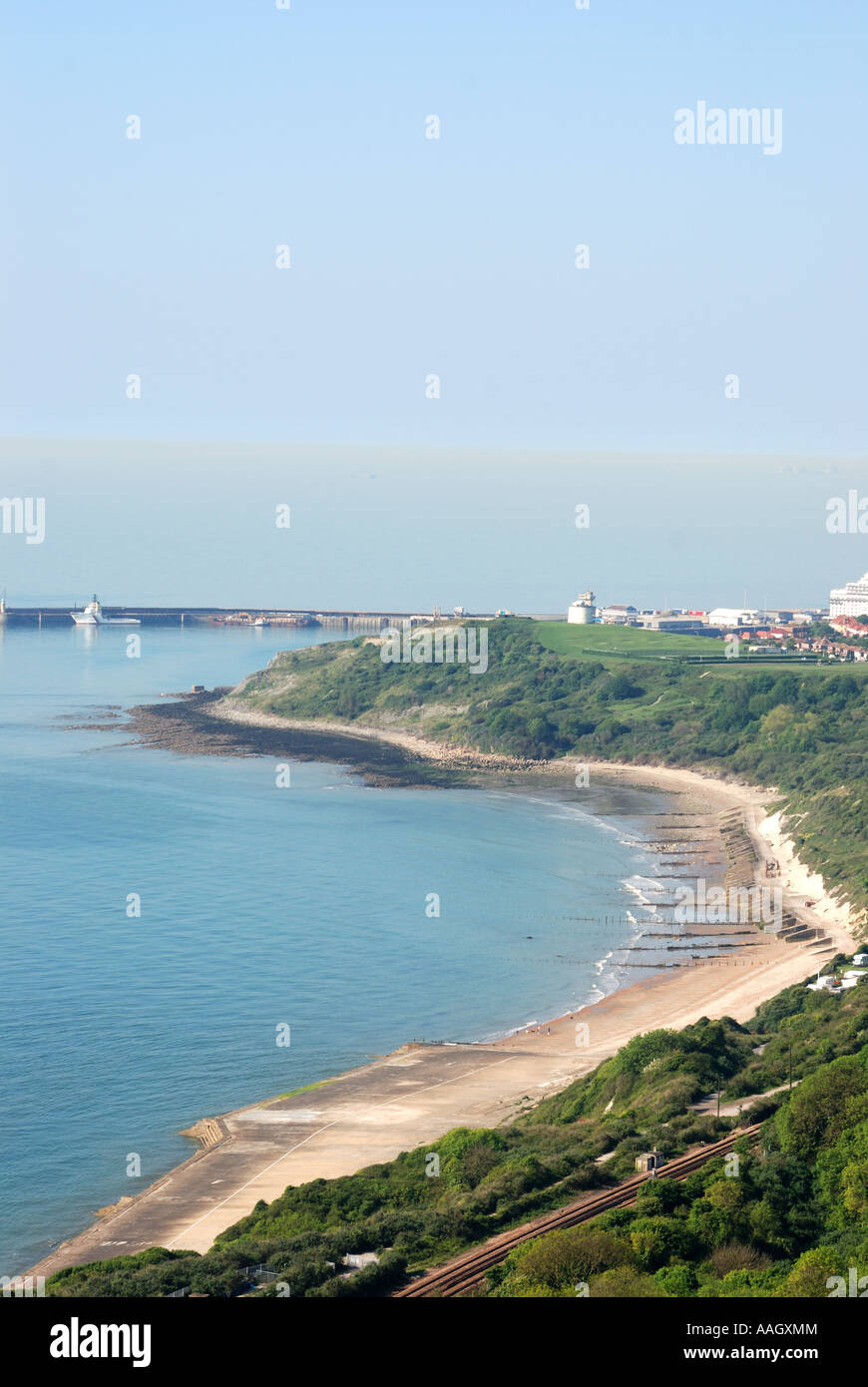 Folkestone Harbour view from cliff top Kent England Stock Photo Alamy