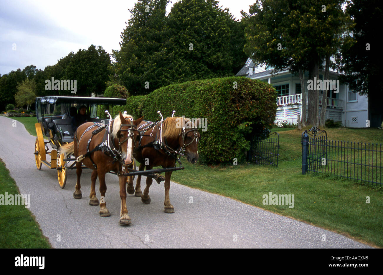 Mackinac Island Taxi Stock Photo Alamy