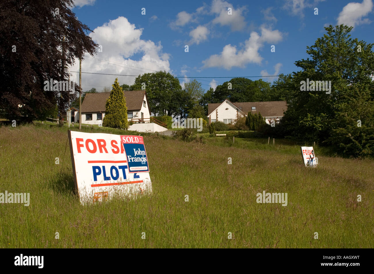 Building land plot for sale in welsh village : Llanwnen near Lampeter  Ceredigion west wales UK Stock Photo - Alamy