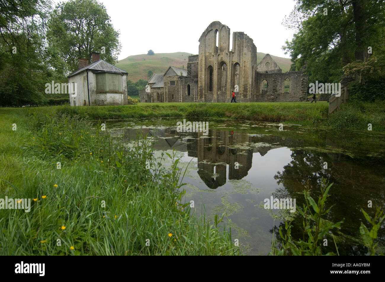 Valle Crucis Abbey near Llangollen North wales - ruined Cistercian abbey Stock Photo