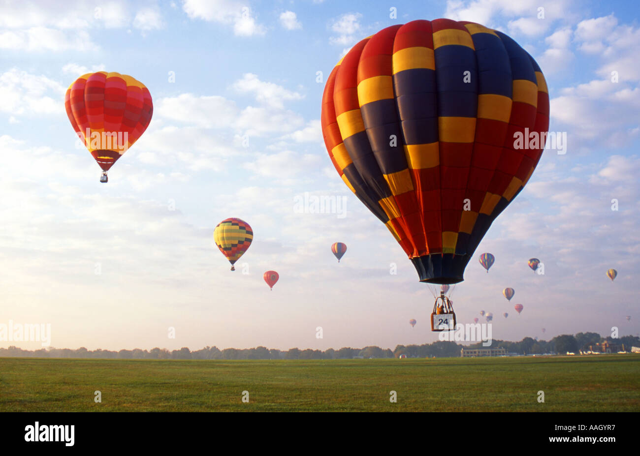 Hot Air Balloon Race Stock Photo