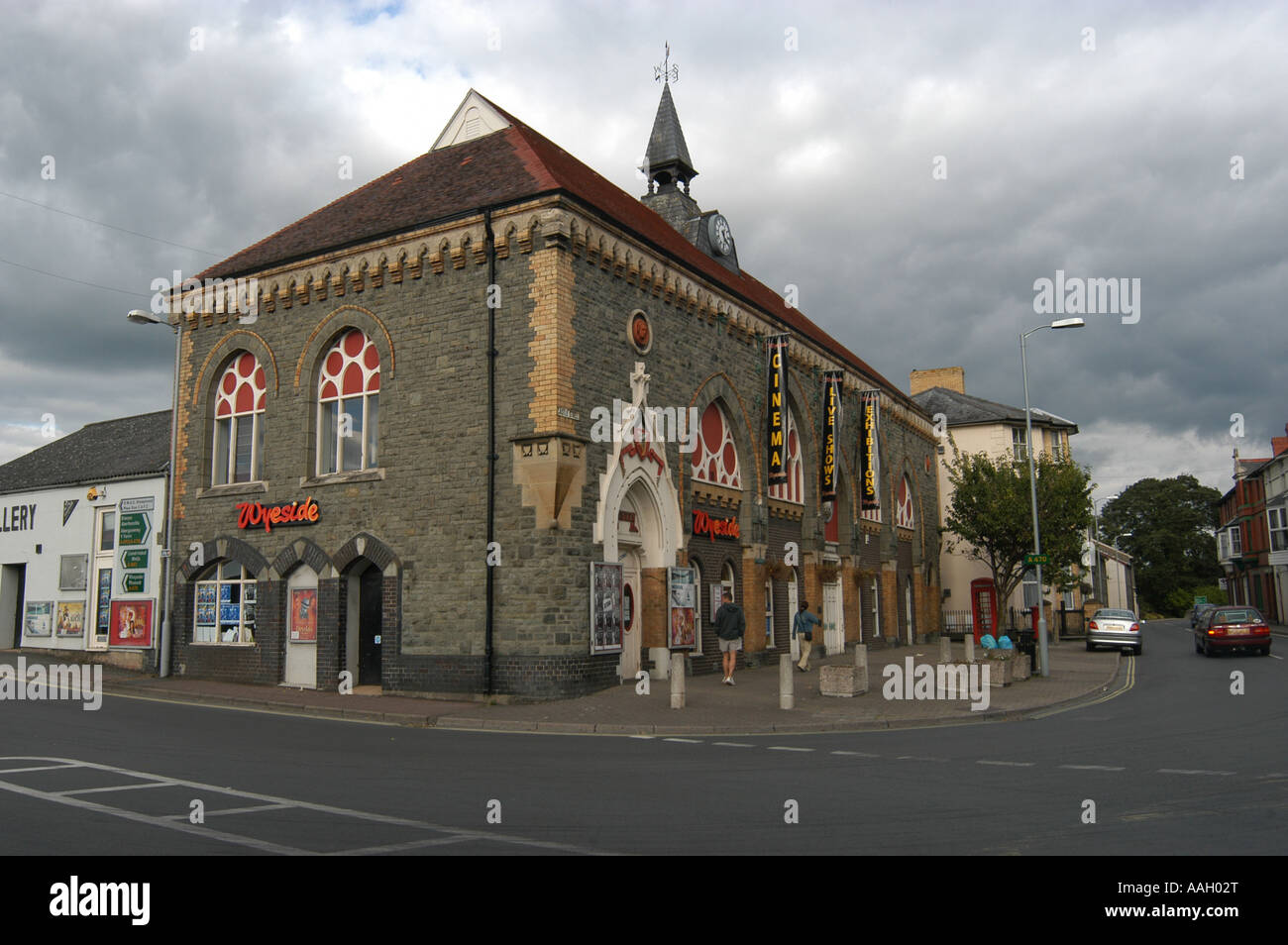 The Wyeside arts centre Builth Wells Powys mid wales exterior overcast grey day, UK Stock Photo