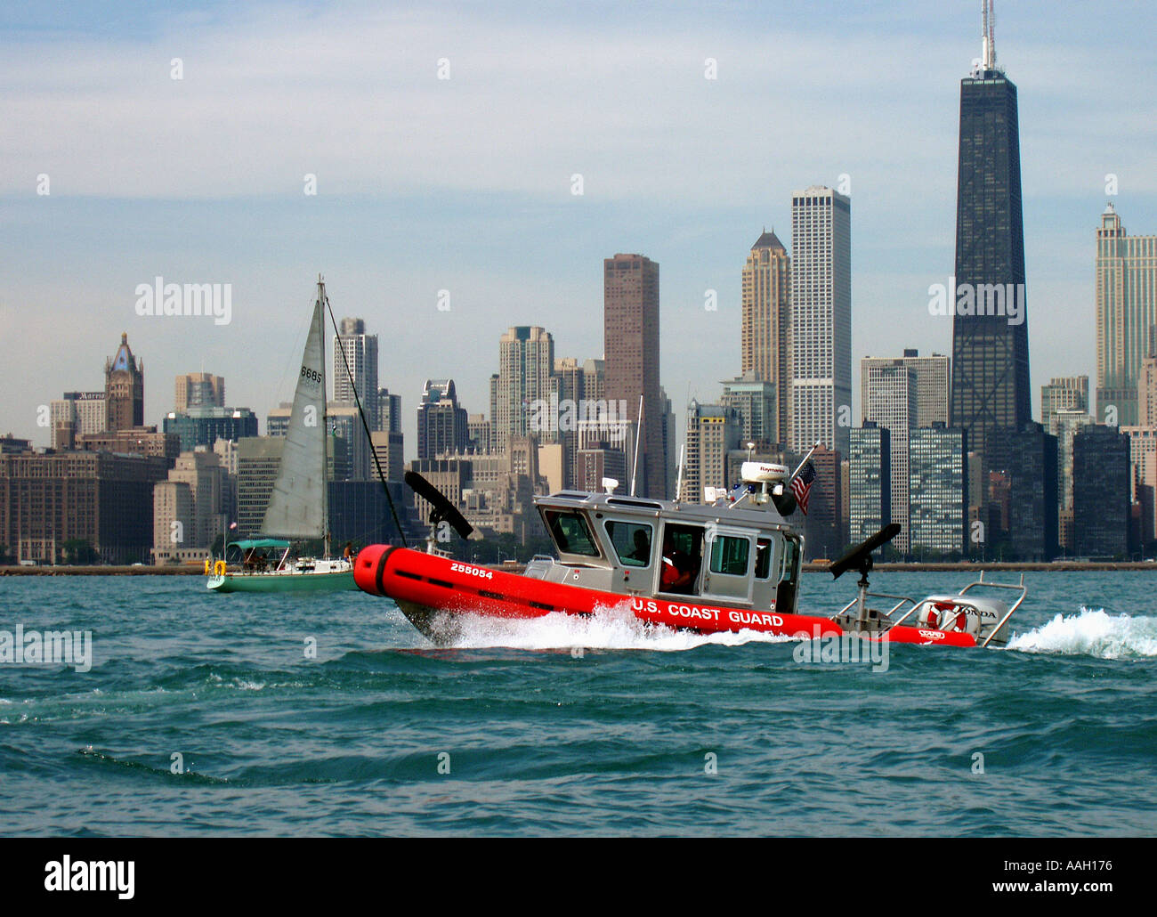 United States Coast Guard Boat, Chicago, Illinois, USA Stock Photo