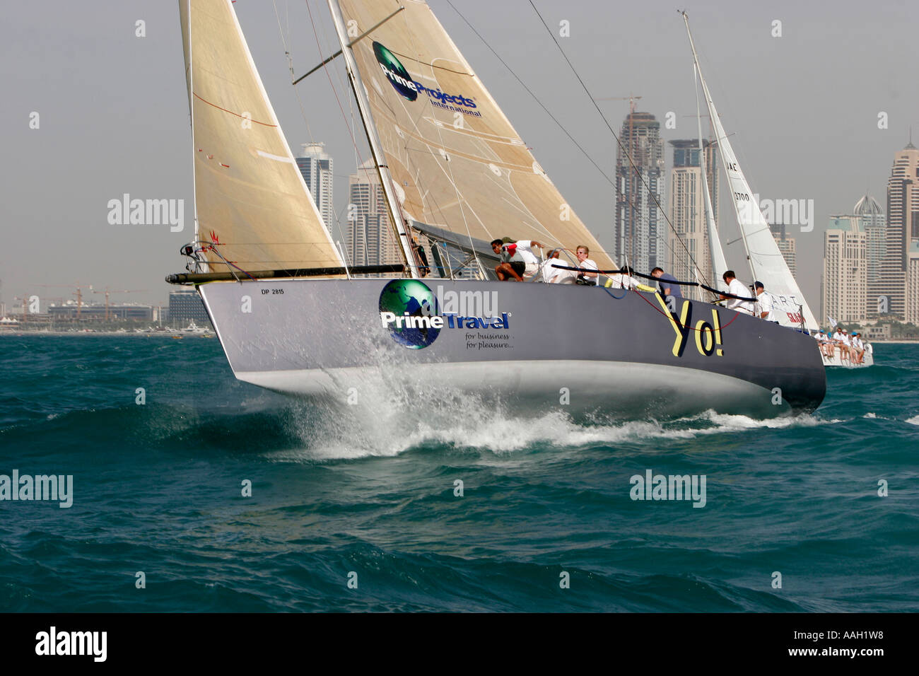 Yacht racing in the Arabian sea off Dubai Stock Photo - Alamy