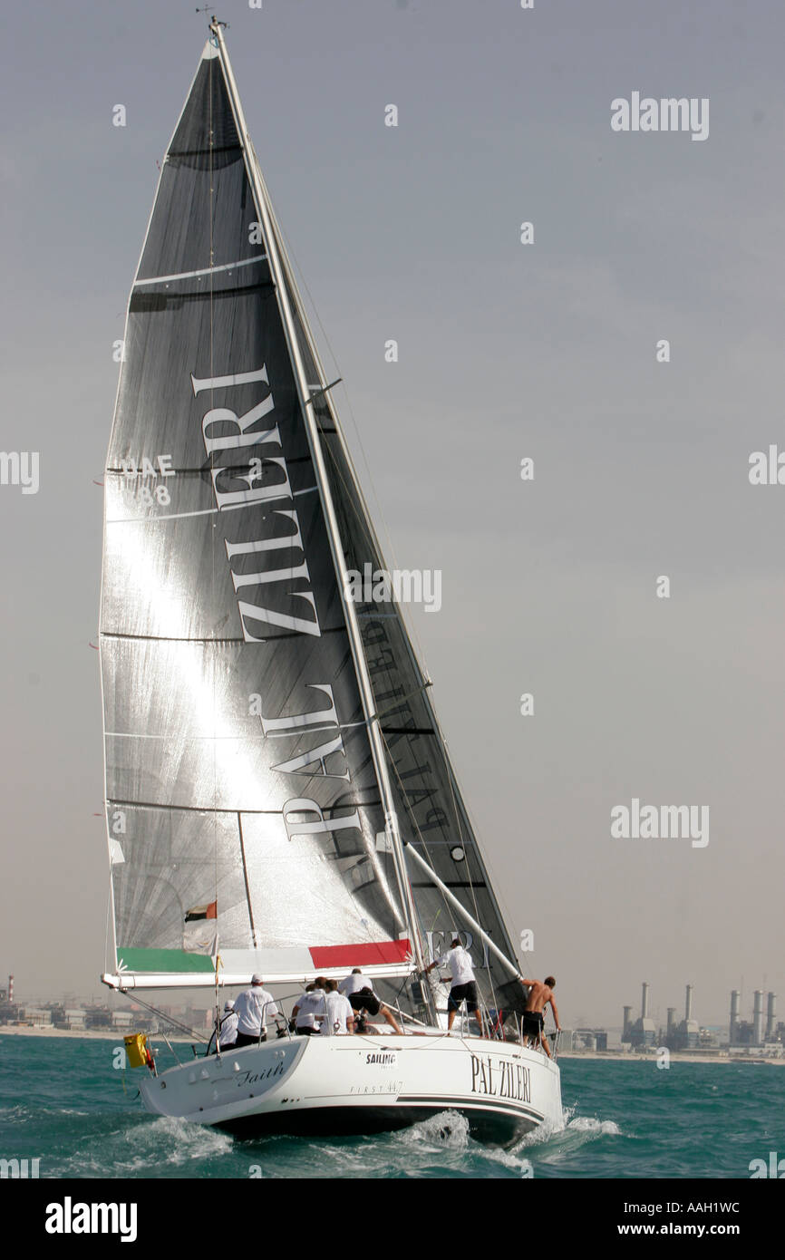 Yacht racing in the Arabian sea off Dubai Stock Photo - Alamy
