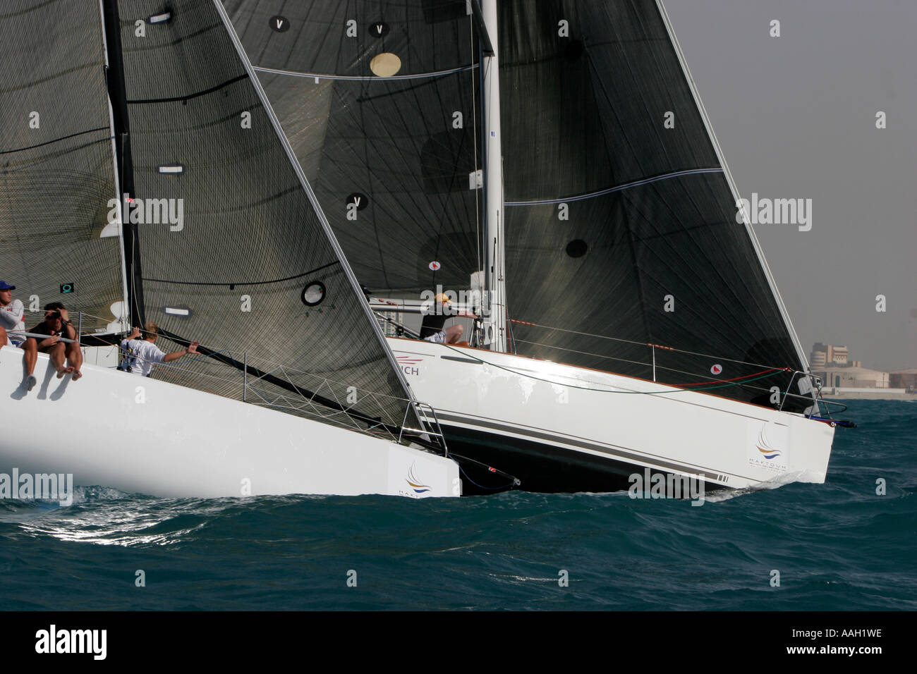 Yacht racing in the Arabian sea off Dubai Stock Photo - Alamy