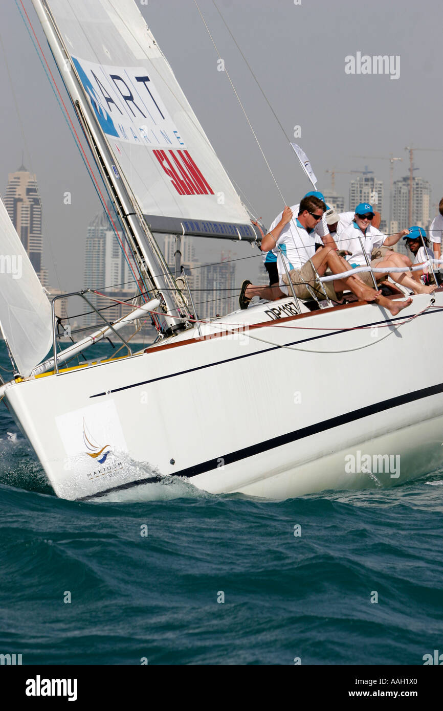 Yacht racing in the Arabian sea off Dubai Stock Photo - Alamy