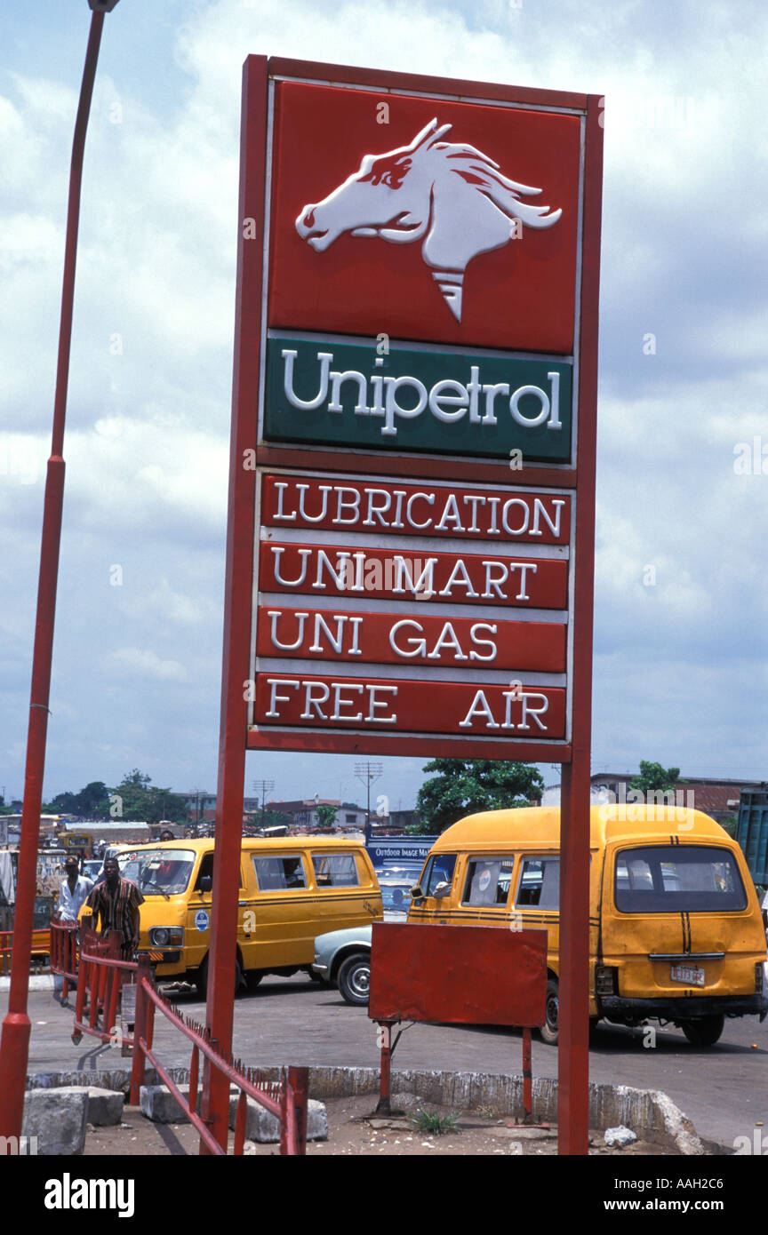 Lagos petrol station Stock Photo