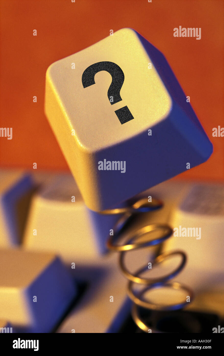 computer keyboard with Question mark key sprung up Stock Photo Alamy