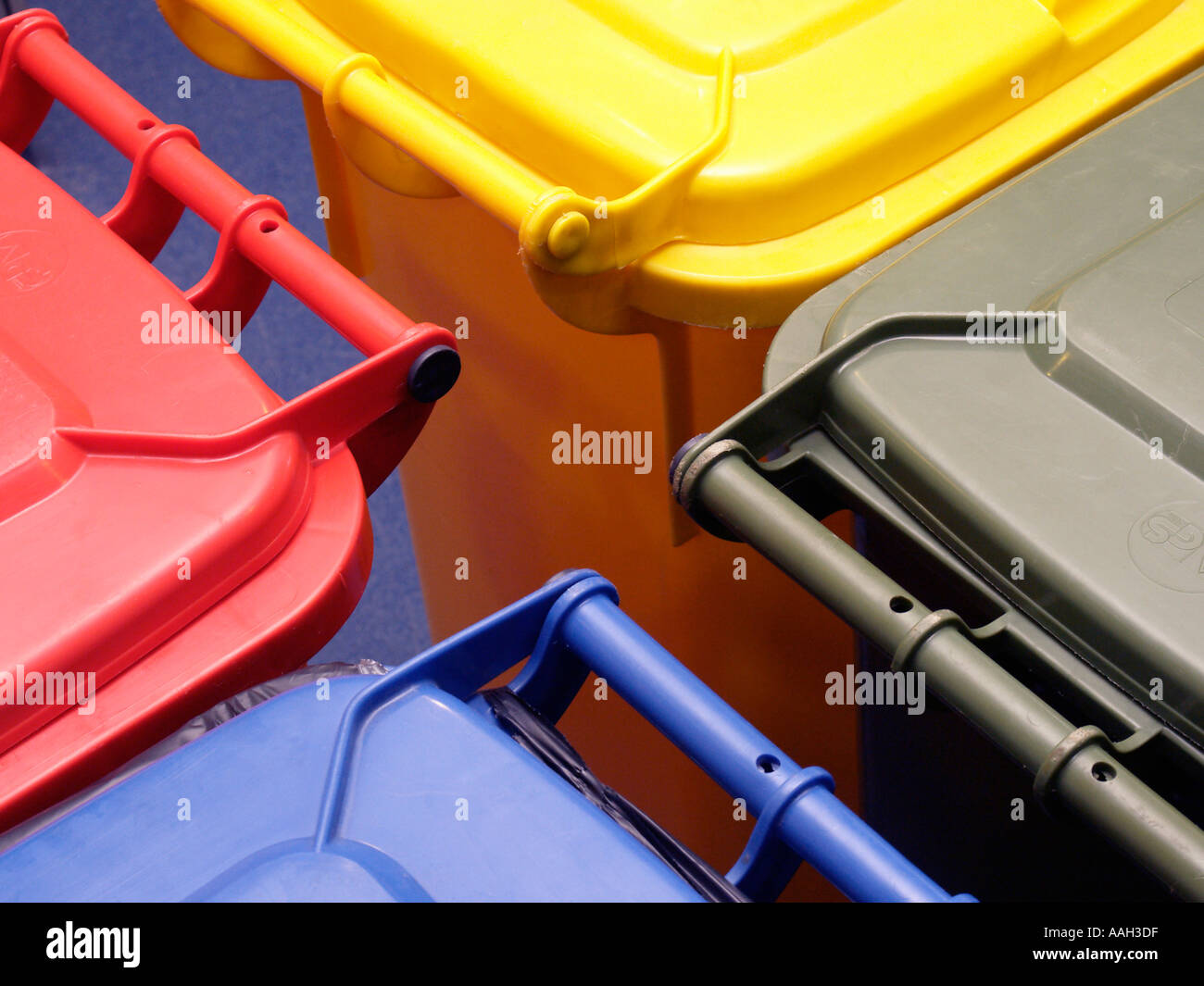 Different Garbage Cans Waste Separation Stock Photos & Different