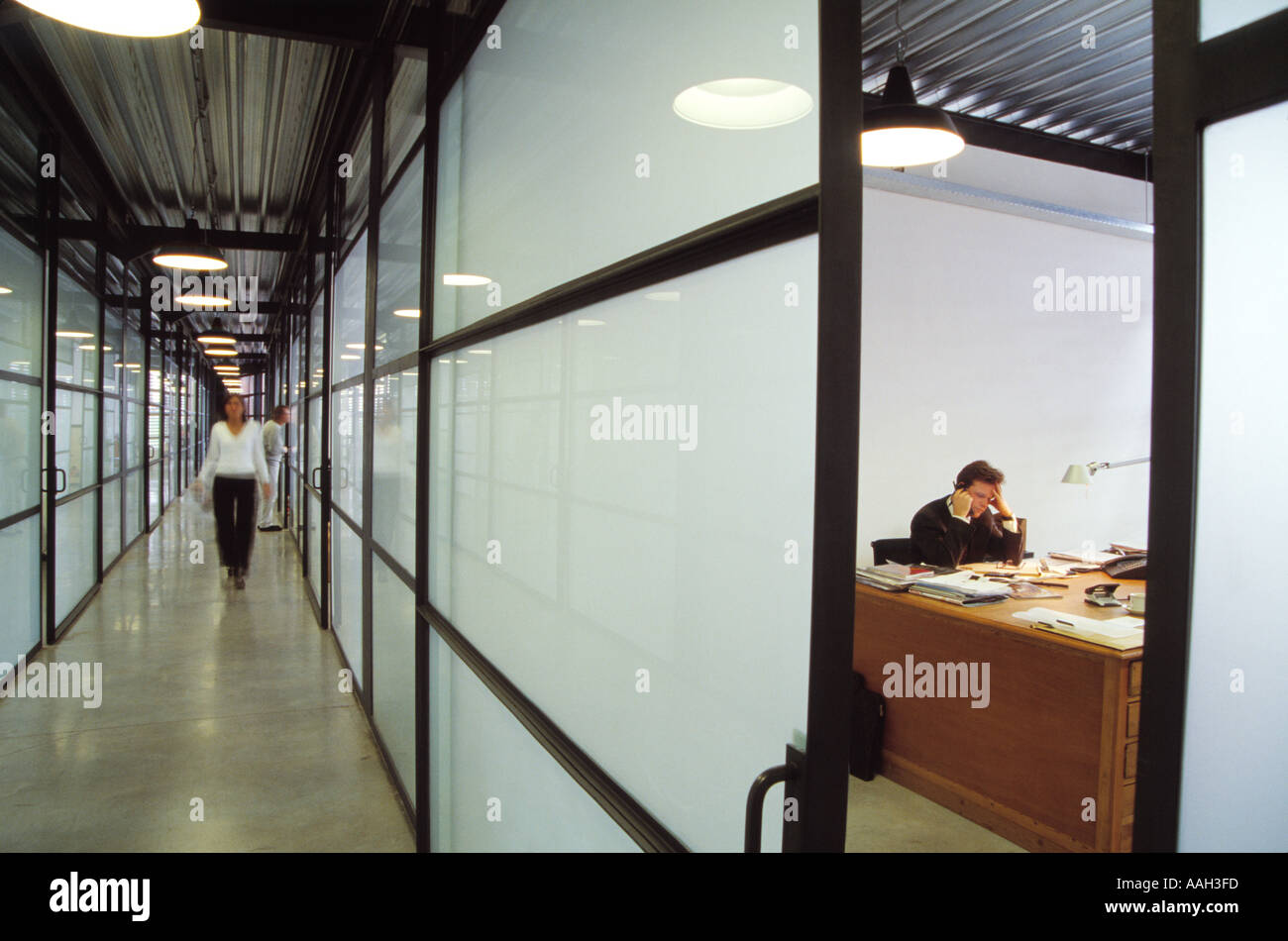 Businessman opening sliding door hires stock photography and images