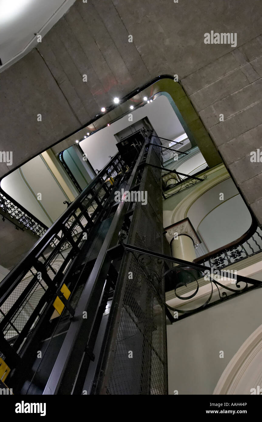 Elevator shaft within stairwell at Queen Victoria Building Sydney Stock Photo