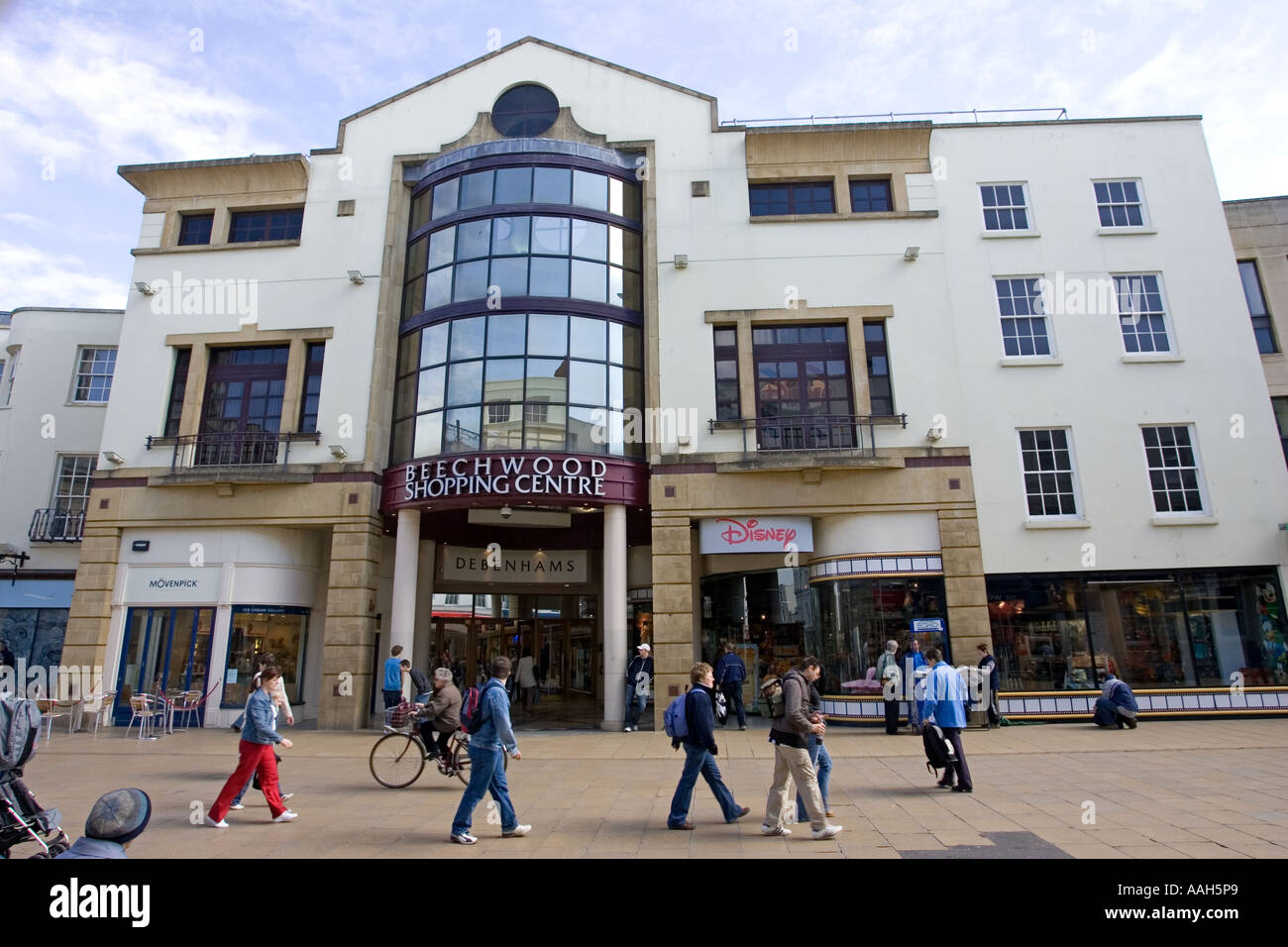 Shoppers in High Street outside the Beechwood Shopping Centre