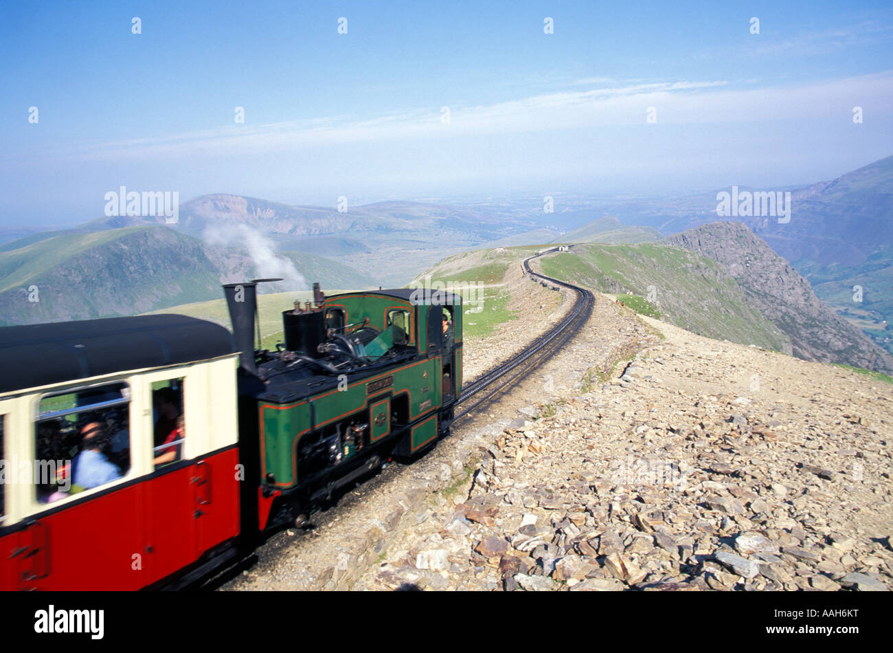 Snowdon Mountain Railway Snowdonia National Park Gwynedd Wales United Kingdom Stock Photo