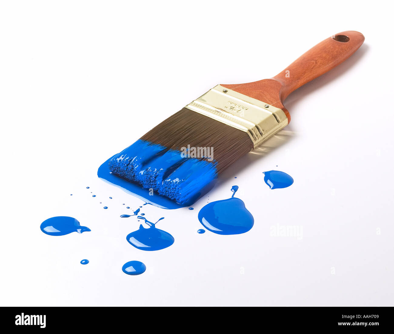 Paint Brush Blue Paint Stock Photo
