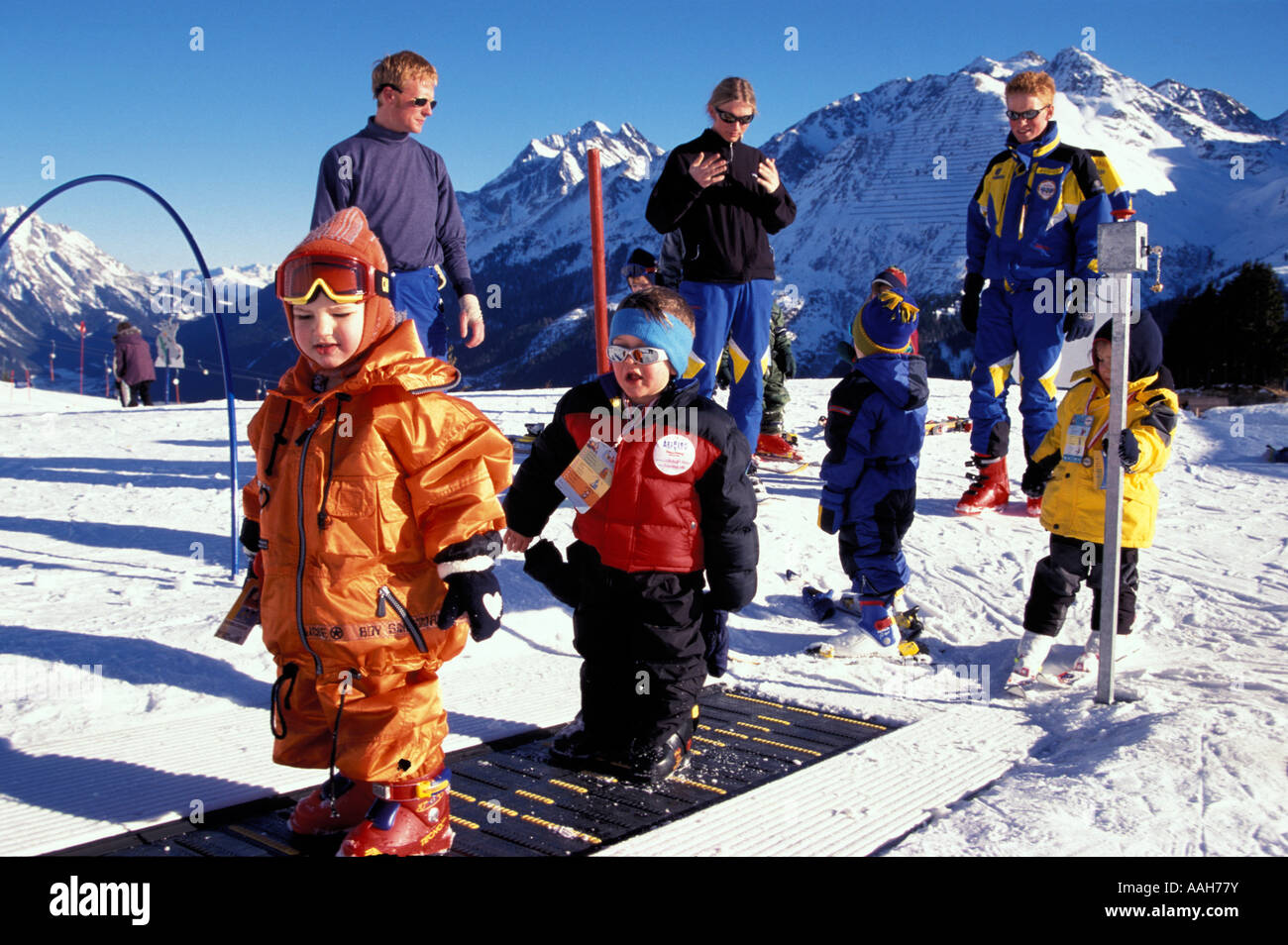 Children Ski School Gampen St Anton Tyrol Austria Stock Photo ...