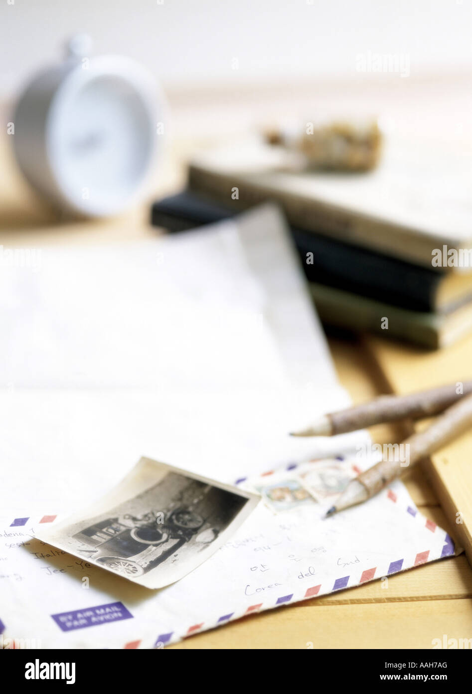 Letter and black white picture Stock Photo - Alamy