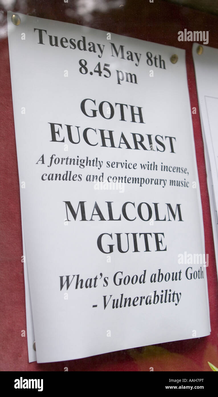 Goth Eucharist announced at St Edmund church Cambridge England Stock Photo