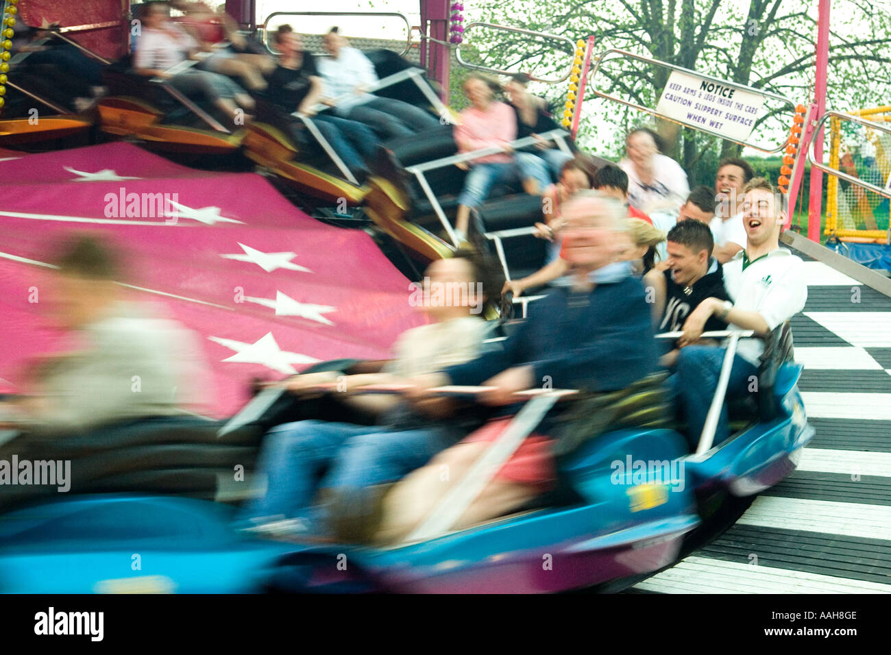 a ride at the funfair at Bardwell in Suffolk Stock Photo